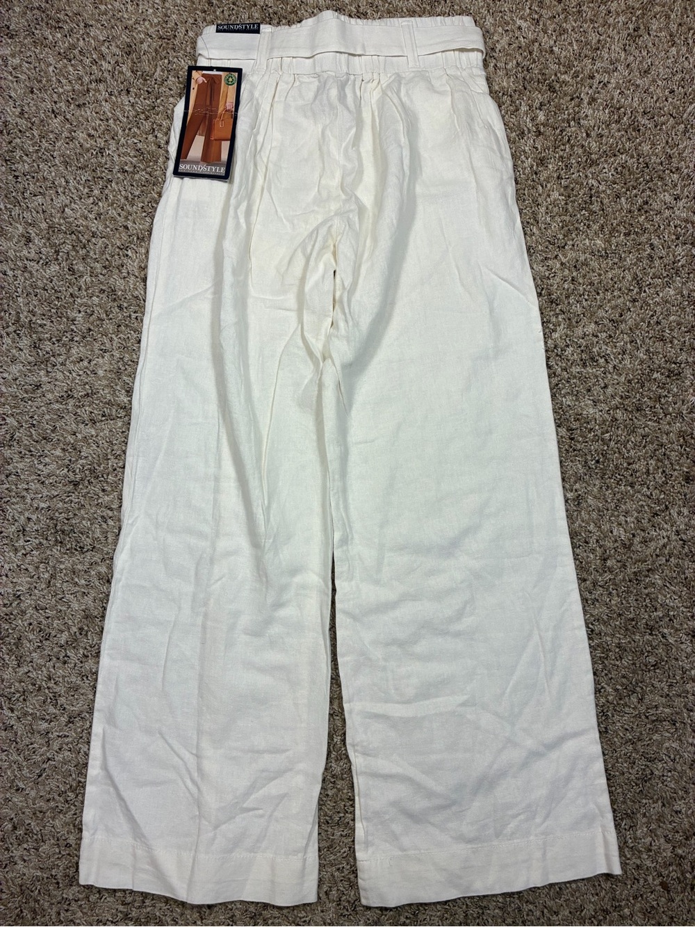Soundstyle Fifth Avenue Linen Blend High Waisted Wide Leg Pants - Picture 8 of 12